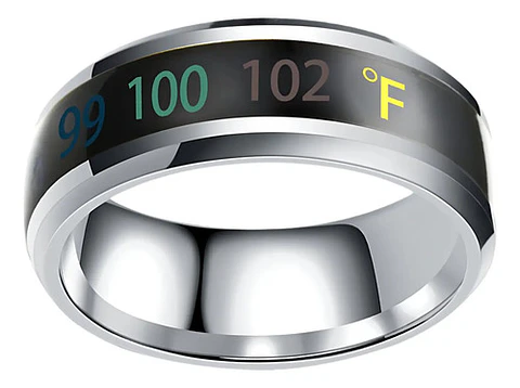 Anillo Termómetro Cambio Temperatura Acero Inoxidable Hombre