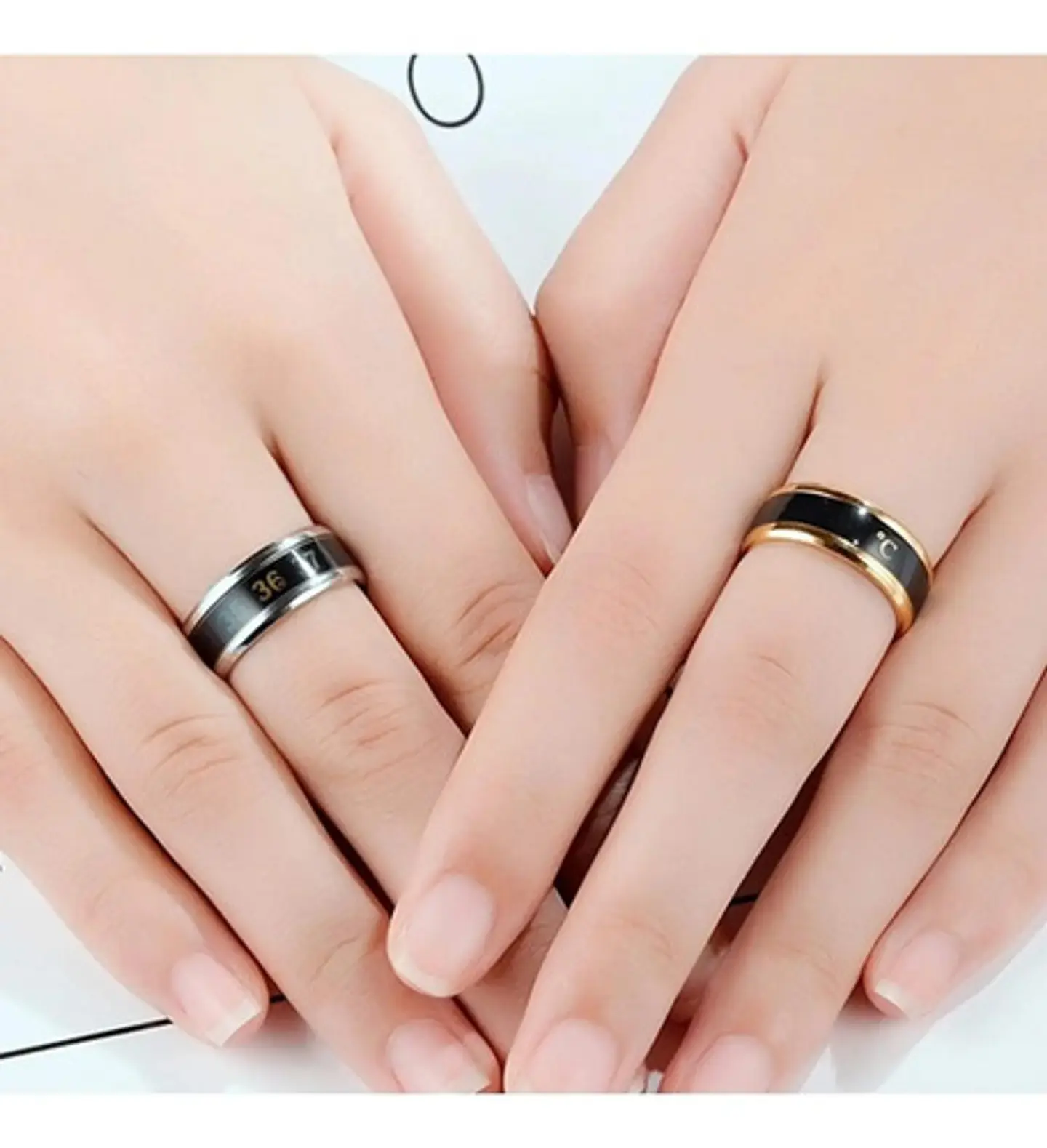 Anillo Termómetro Cambio Temperatura Acero Inoxidable Hombre 9