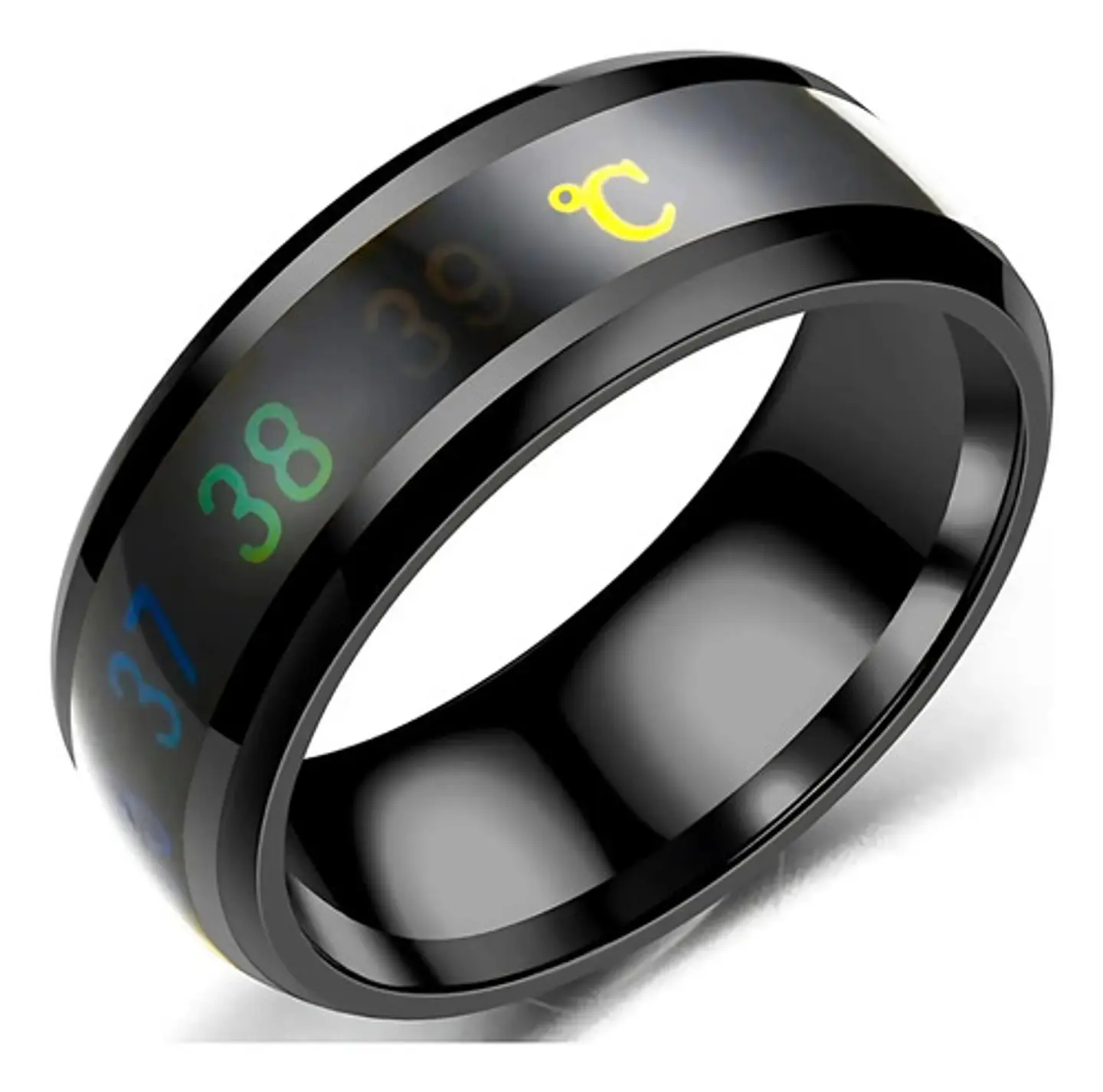 Anillo Termómetro Cambio Temperatura Acero Inoxidable Hombre 11