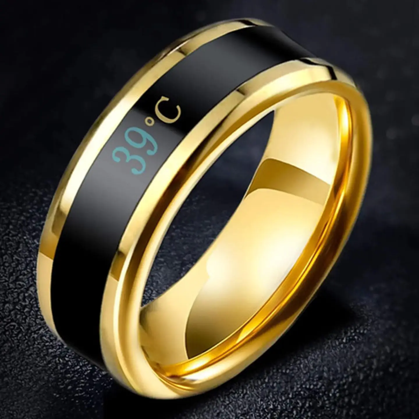 Anillo Termómetro Cambio Temperatura Acero Inoxidable Hombre 17