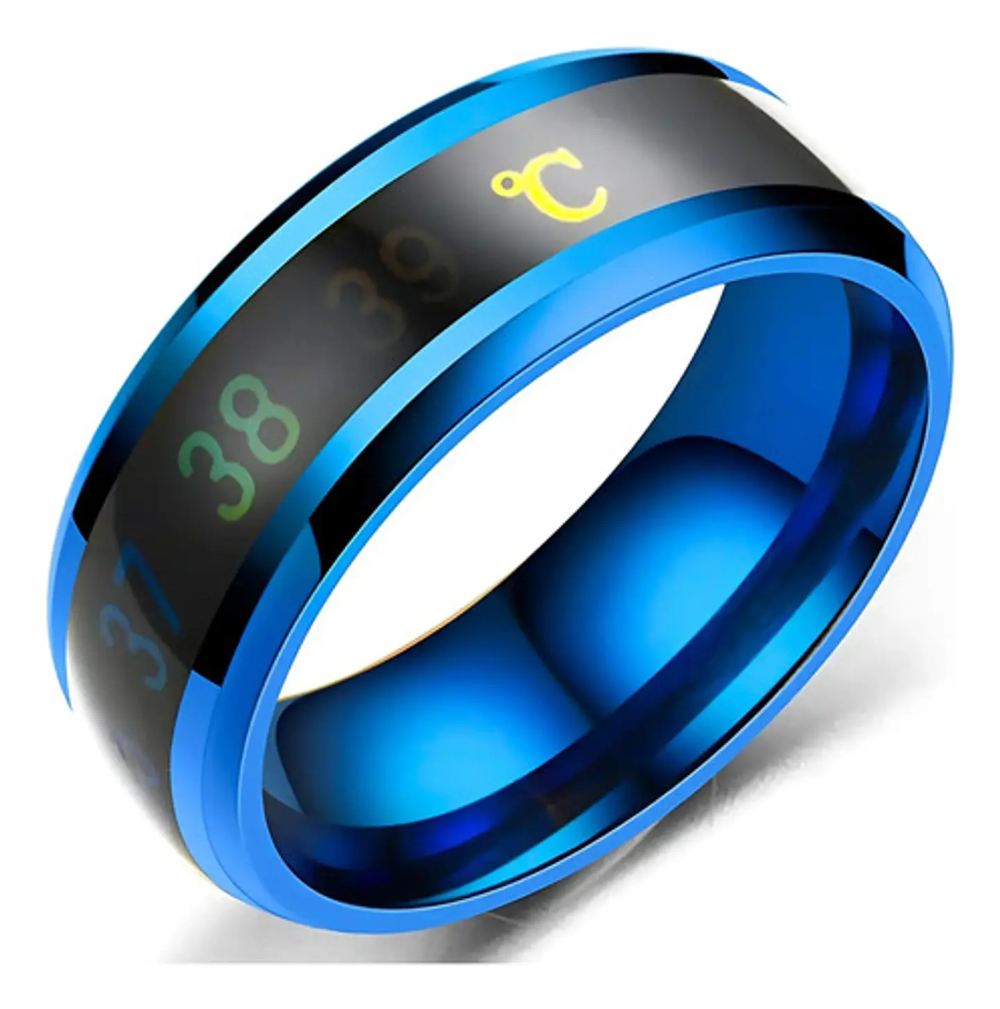 Anillo Termómetro Cambio Temperatura Acero Inoxidable Hombre 20