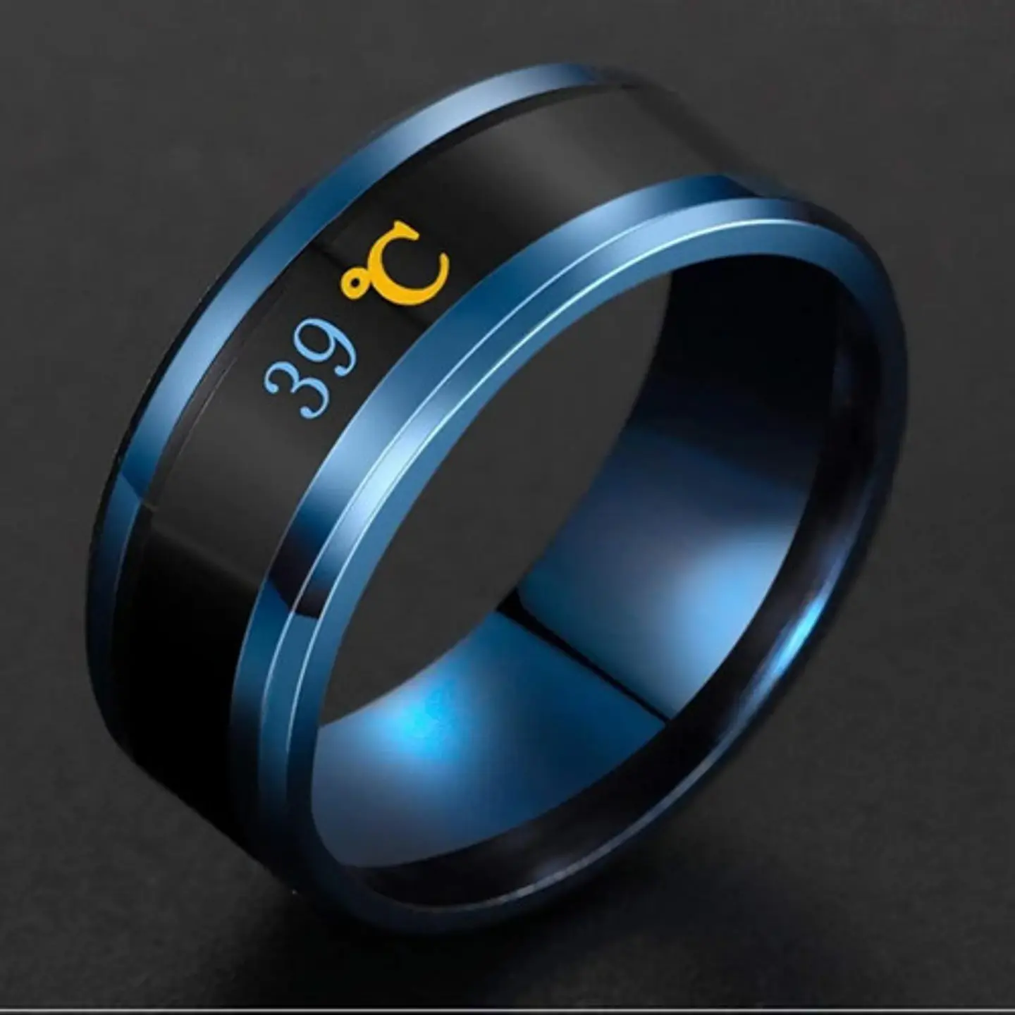 Anillo Termómetro Cambio Temperatura Acero Inoxidable Hombre 21