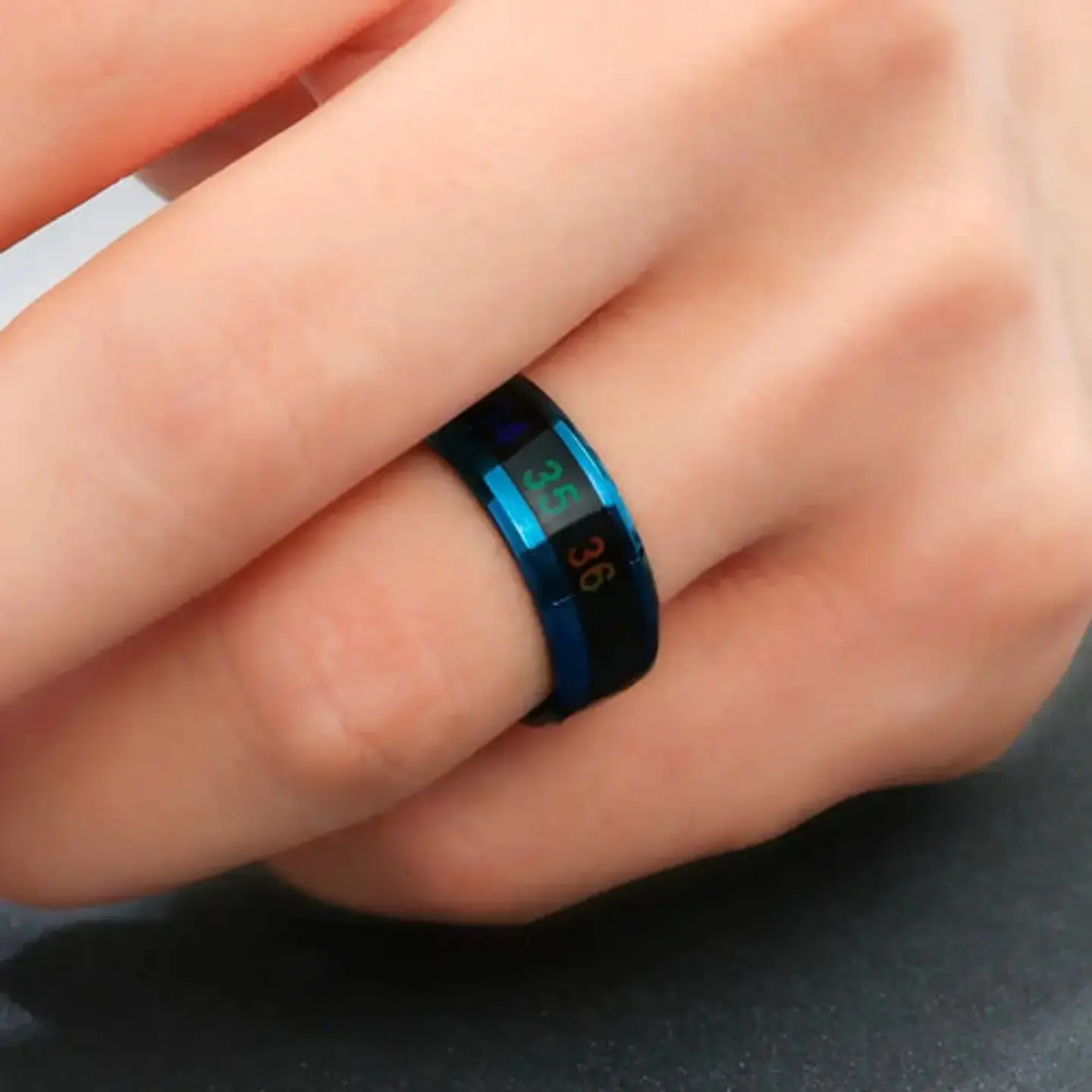 Anillo Termómetro Cambio Temperatura Acero Inoxidable Hombre 23