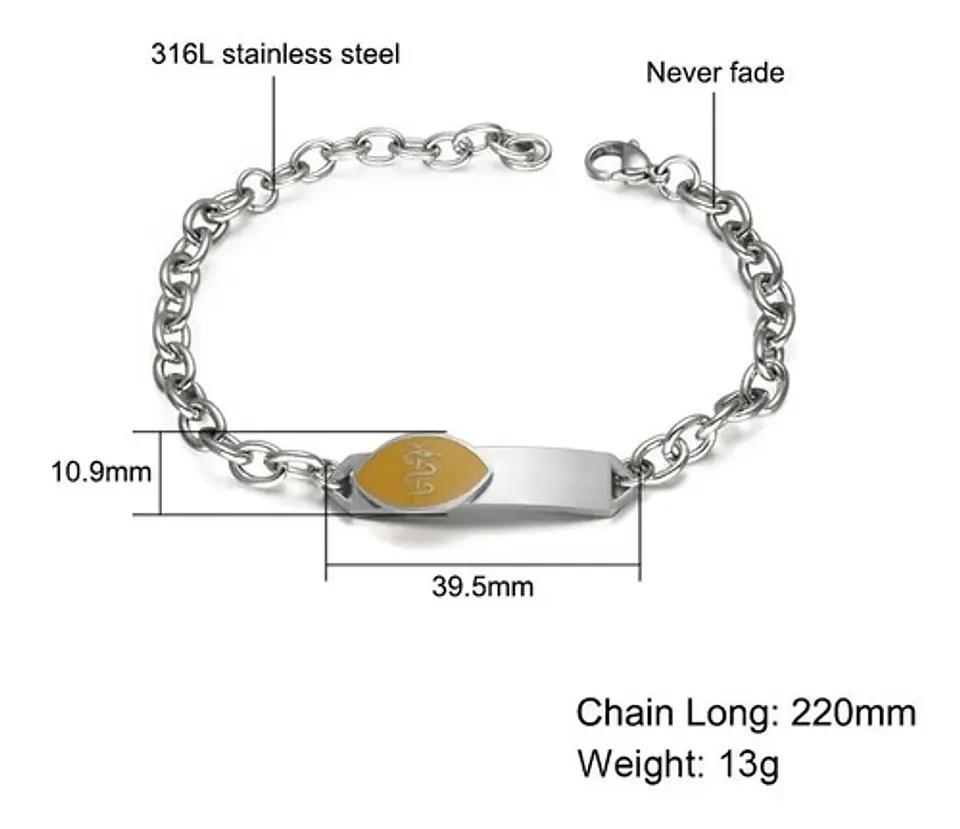 Pulsera Manilla Acero Inoxidable Alerta Médico Medics Hombre 4