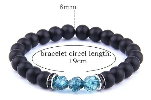 Pulsera Manilla Piedras Naturales Onix Color Negro Hombre