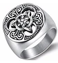 Anillo Nudo Celta Vikingo Color Plat Acero Inoxidable Hombre - Miniatura 10