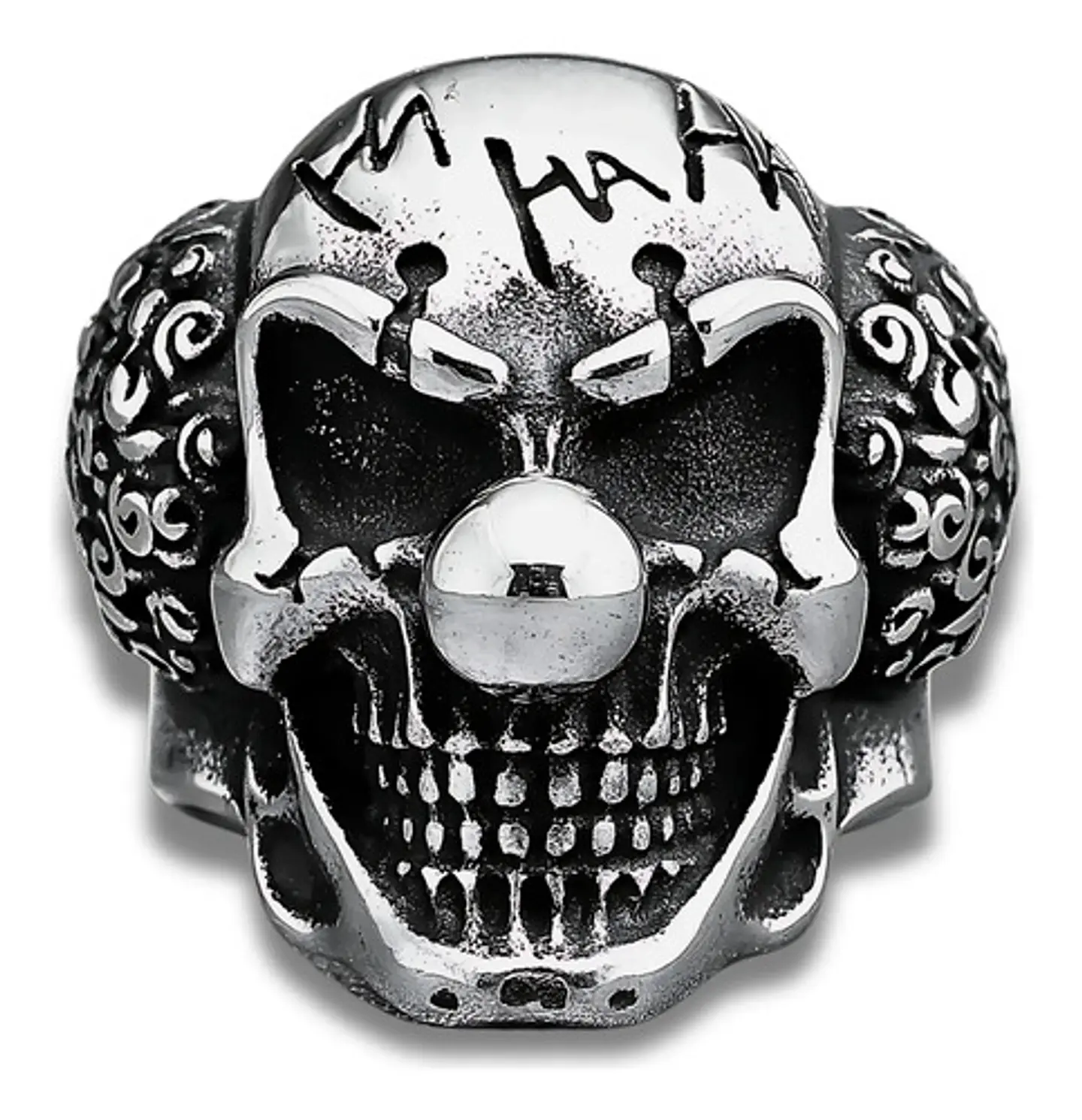 Anillo Payaso Joker Biker Gotico Acero Inoxidable Hombre 1