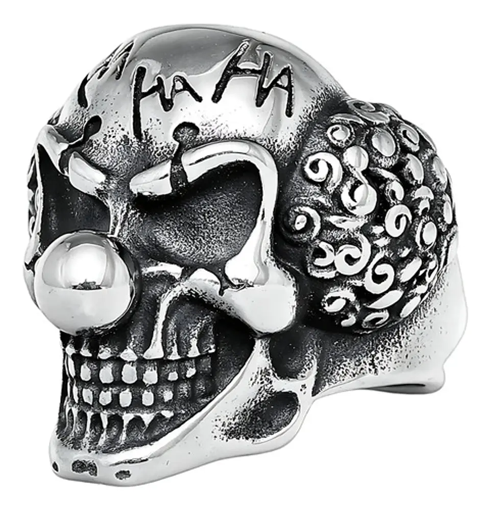 Anillo Payaso Joker Biker Gotico Acero Inoxidable Hombre 4