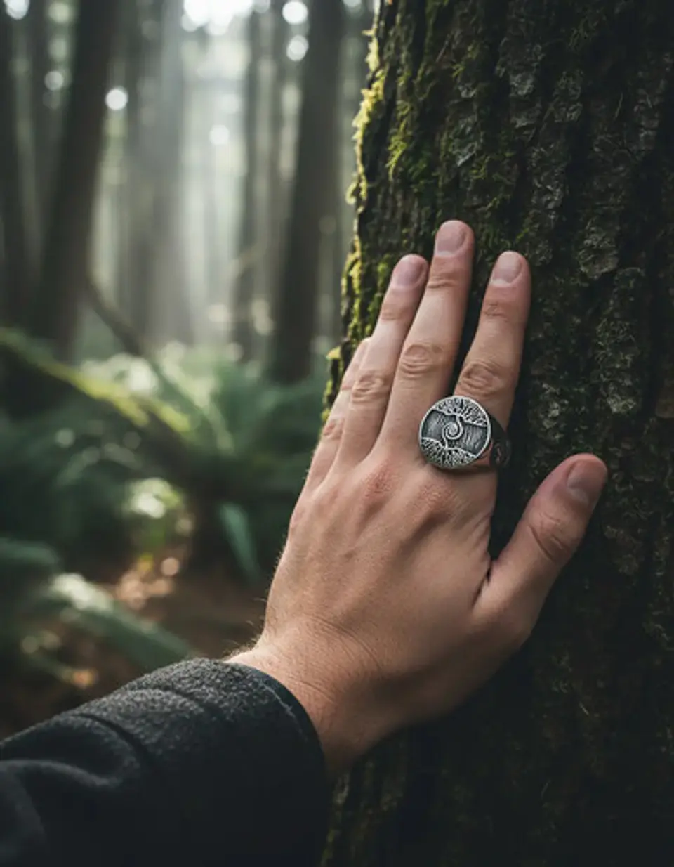 Anillo Vikingo Árbol De La Vida Acero Inoxidable Para Hombre 2