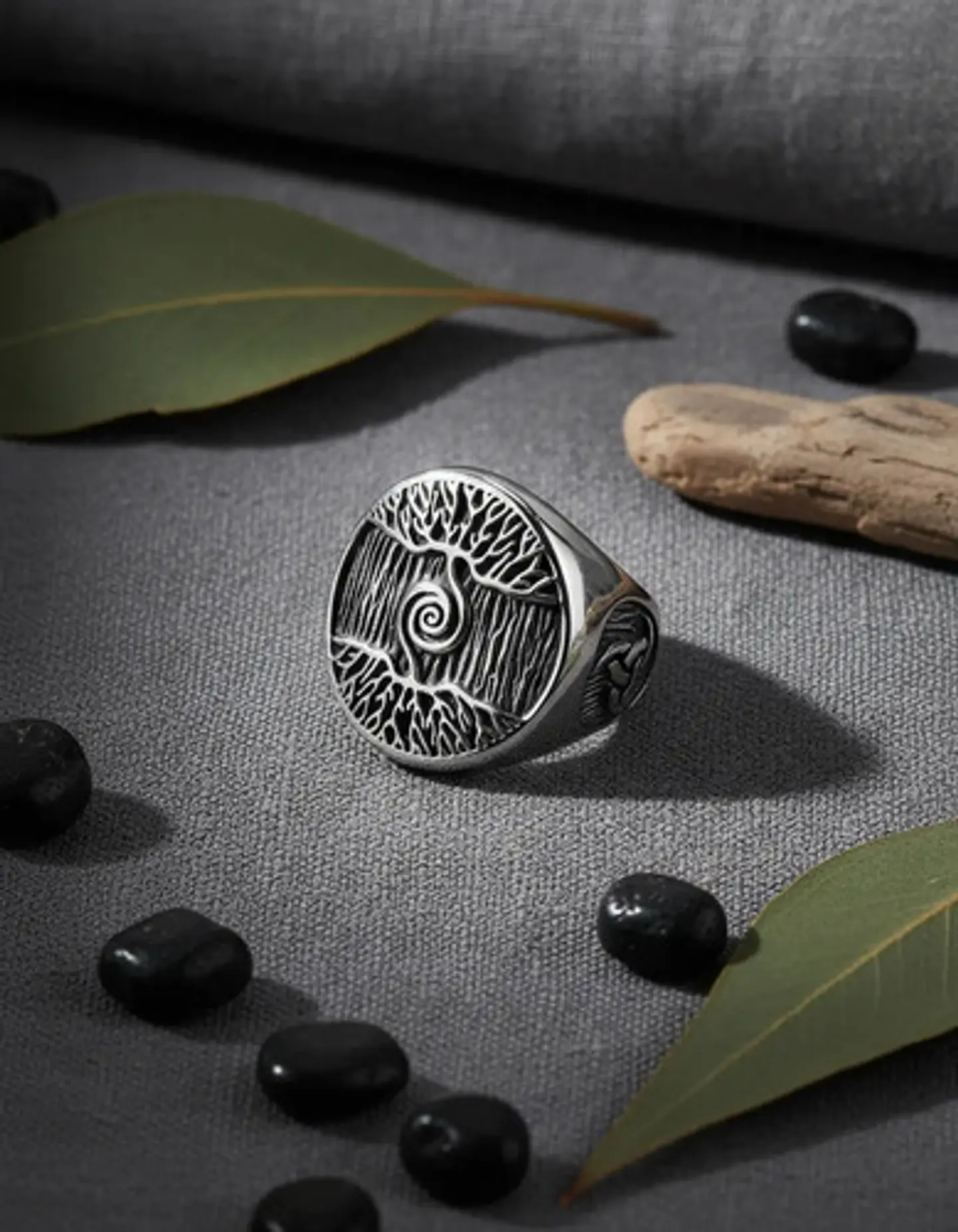 Anillo Vikingo Árbol De La Vida Acero Inoxidable Para Hombre 3