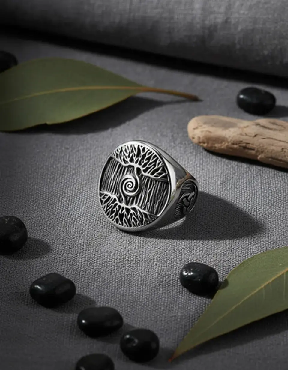 Anillo Vikingo Árbol De La Vida Acero Inoxidable Para Hombre 3