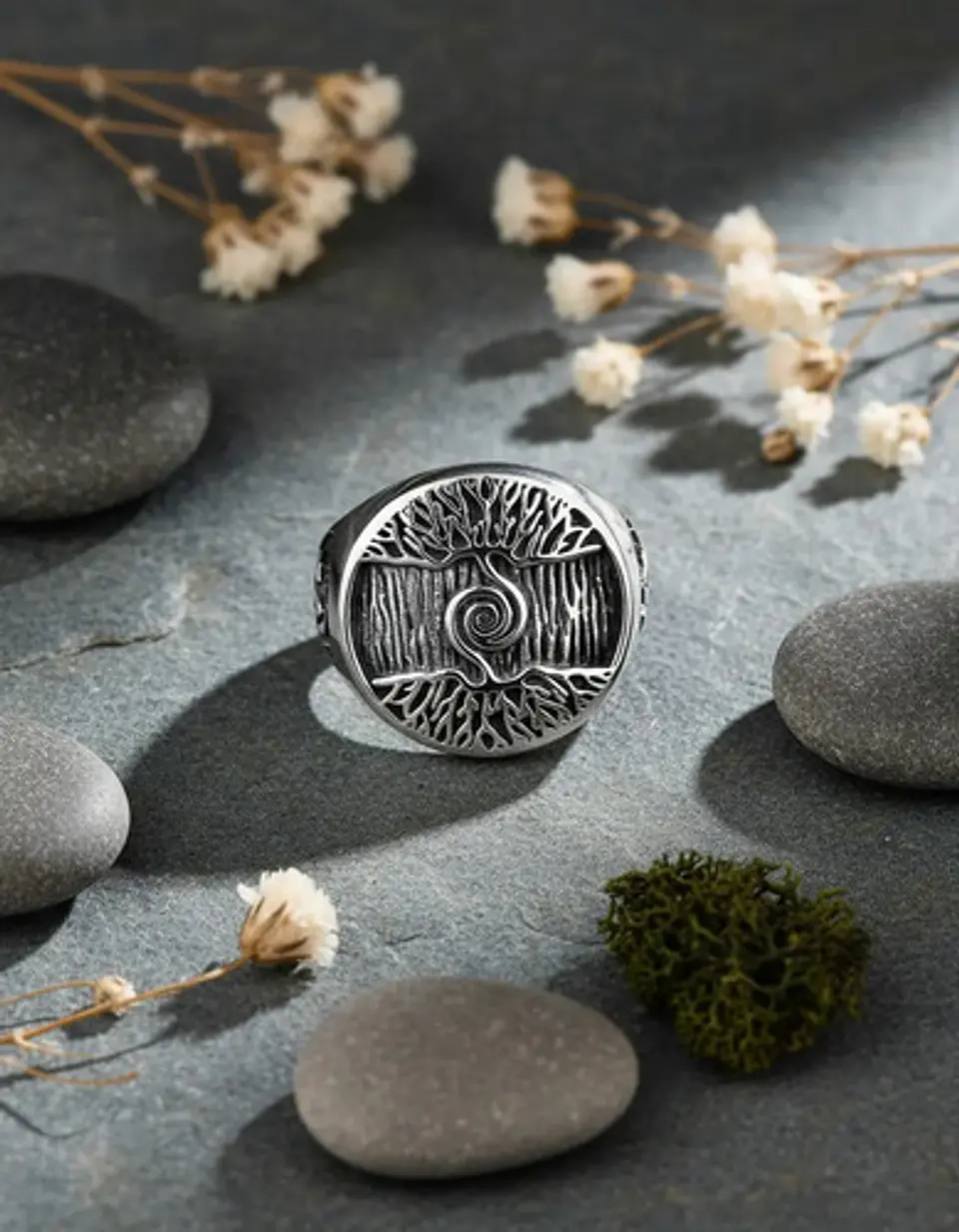 Anillo Vikingo Árbol De La Vida Acero Inoxidable Para Hombre 8