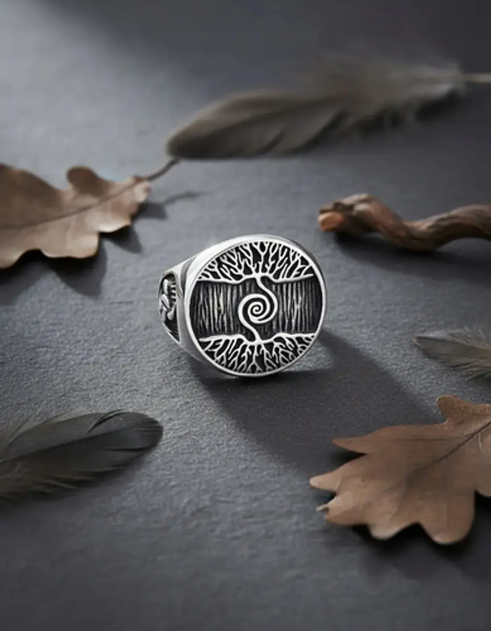 Anillo Vikingo Árbol De La Vida Acero Inoxidable Para Hombre 9