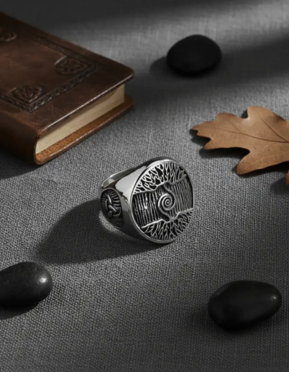 Anillo Vikingo Árbol De La Vida Acero Inoxidable Para Hombre 10