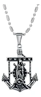 Collar Ancla Militar Acero Inoxidable Color Plata Hombre - Miniatura 1
