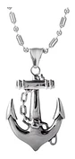Collar Ancla Militar Acero Inoxidable Color Plata Hombre - Miniatura 6