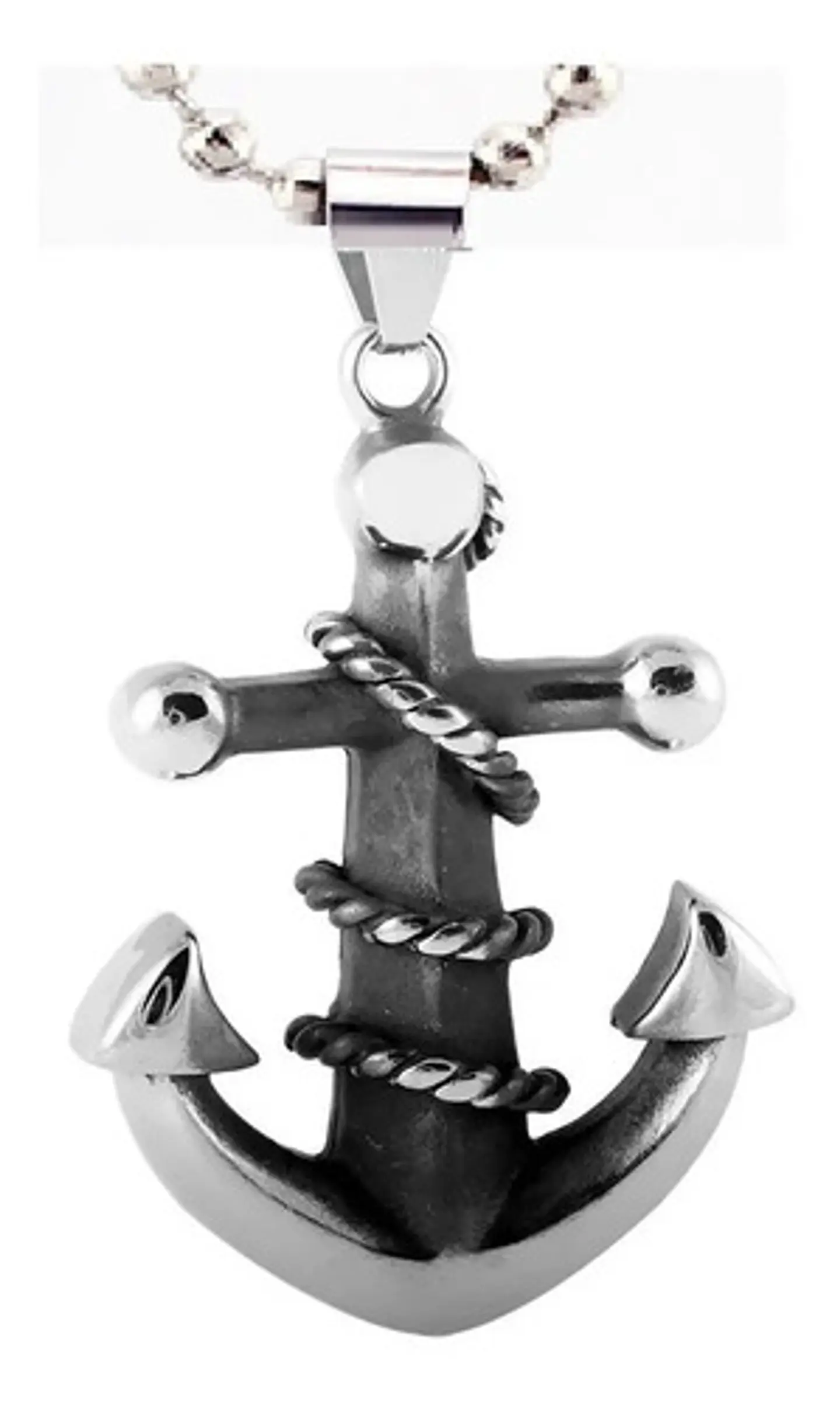 Collar Ancla Militar Acero Inoxidable Color Plata Hombre 9