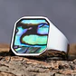 Anillo Clásico Piedra En Acero Inoxidable Color Plata Hombre - Miniatura 8