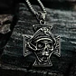 Collar Para Hombres Dije Cráneo Cruz Militar Gotico Calavera - Miniatura 4