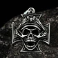 Collar Para Hombres Dije Cráneo Cruz Militar Gotico Calavera - Miniatura 5