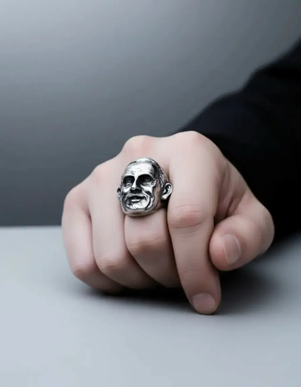  Anillo Color Plata Rusia Vladímir Putin De Acero Hombre 3