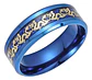Anillo Argolla Cadena De Dragón Azul Acero Inoxidable Hombre - Miniatura 1