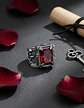 Anillo Vikingo Piedra Acero Inoxidable Color Plata Hombre - Miniatura 2