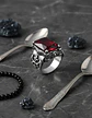 Anillo Vikingo Piedra Acero Inoxidable Color Plata Hombre - Miniatura 4