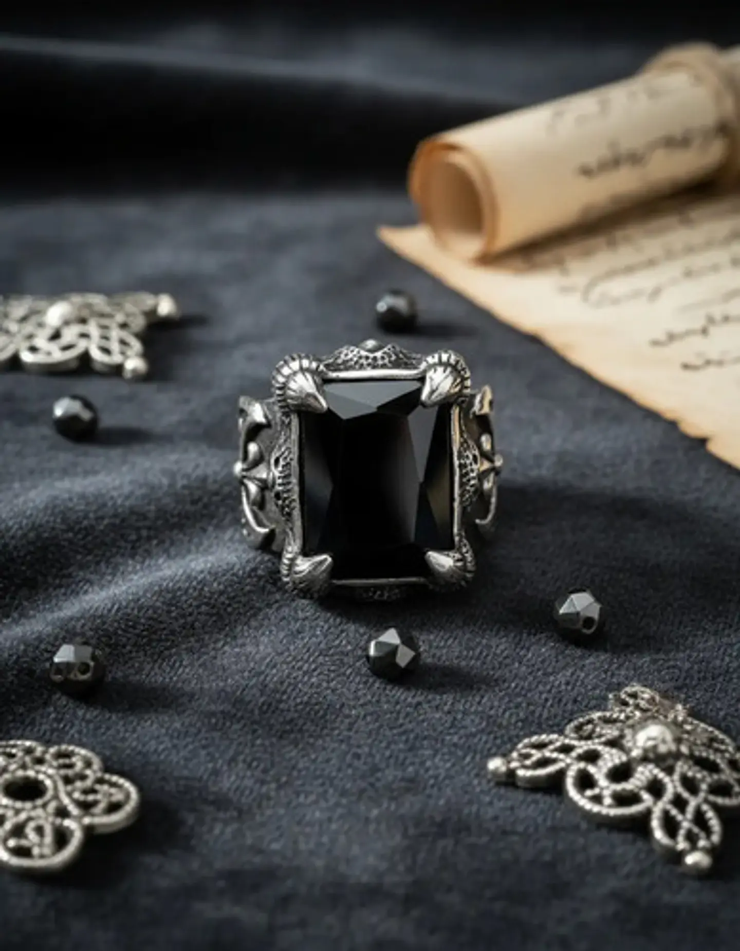 Anillo Vikingo Piedra Acero Inoxidable Color Plata Hombre 15