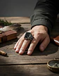 Anillo Vikingo Piedra Acero Inoxidable Color Plata Hombre - Miniatura 18
