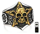 Anillo Pentagrama Cráneo Color Plata Acero Inoxidable Hombre - Miniatura 1