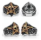 Anillo Pentagrama Cráneo Color Plata Acero Inoxidable Hombre - Miniatura 3