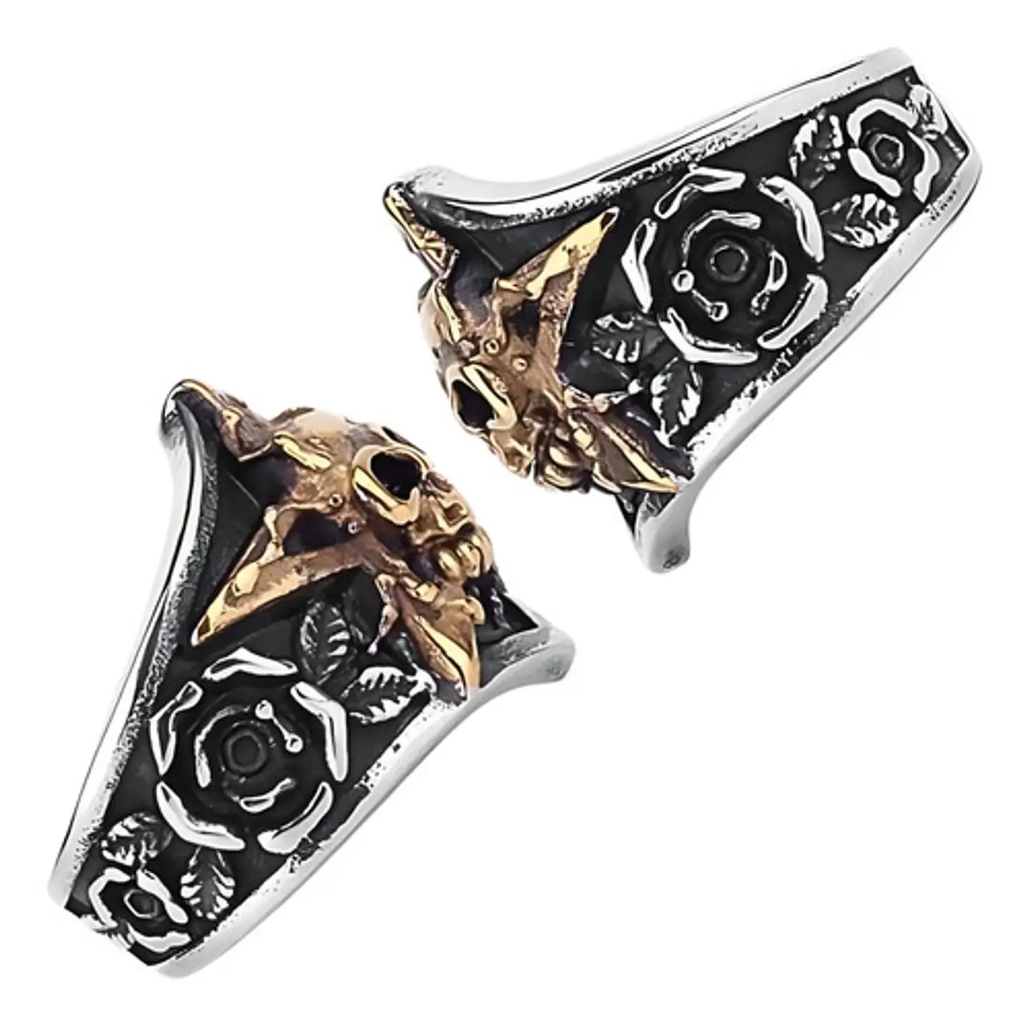 Anillo Pentagrama Cráneo Color Plata Acero Inoxidable Hombre 4