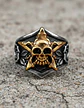 Anillo Pentagrama Cráneo Color Plata Acero Inoxidable Hombre - Miniatura 5