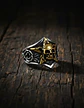 Anillo Pentagrama Cráneo Color Plata Acero Inoxidable Hombre - Miniatura 9