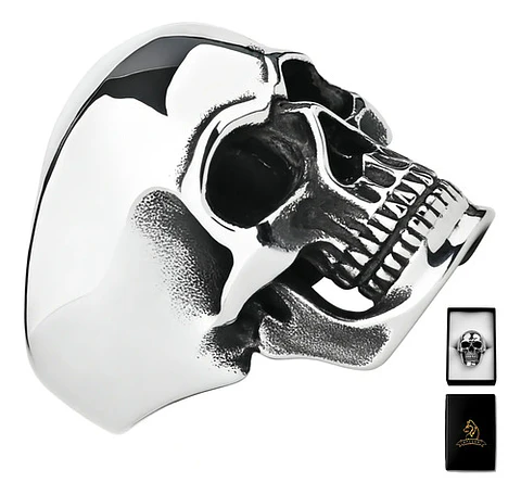 Anillo Cráneo Calaveras Skull Gótico Acero Inoxidable Hombre