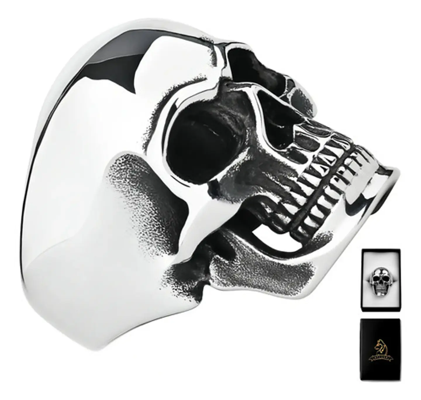 Anillo Cráneo Calaveras Skull Gótico Acero Inoxidable Hombre 1