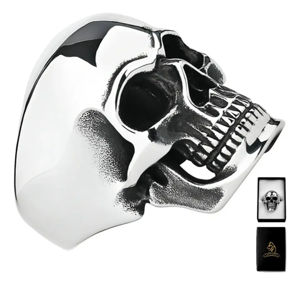 Anillo Cráneo Calaveras Skull Gótico Acero Inoxidable Hombre 1