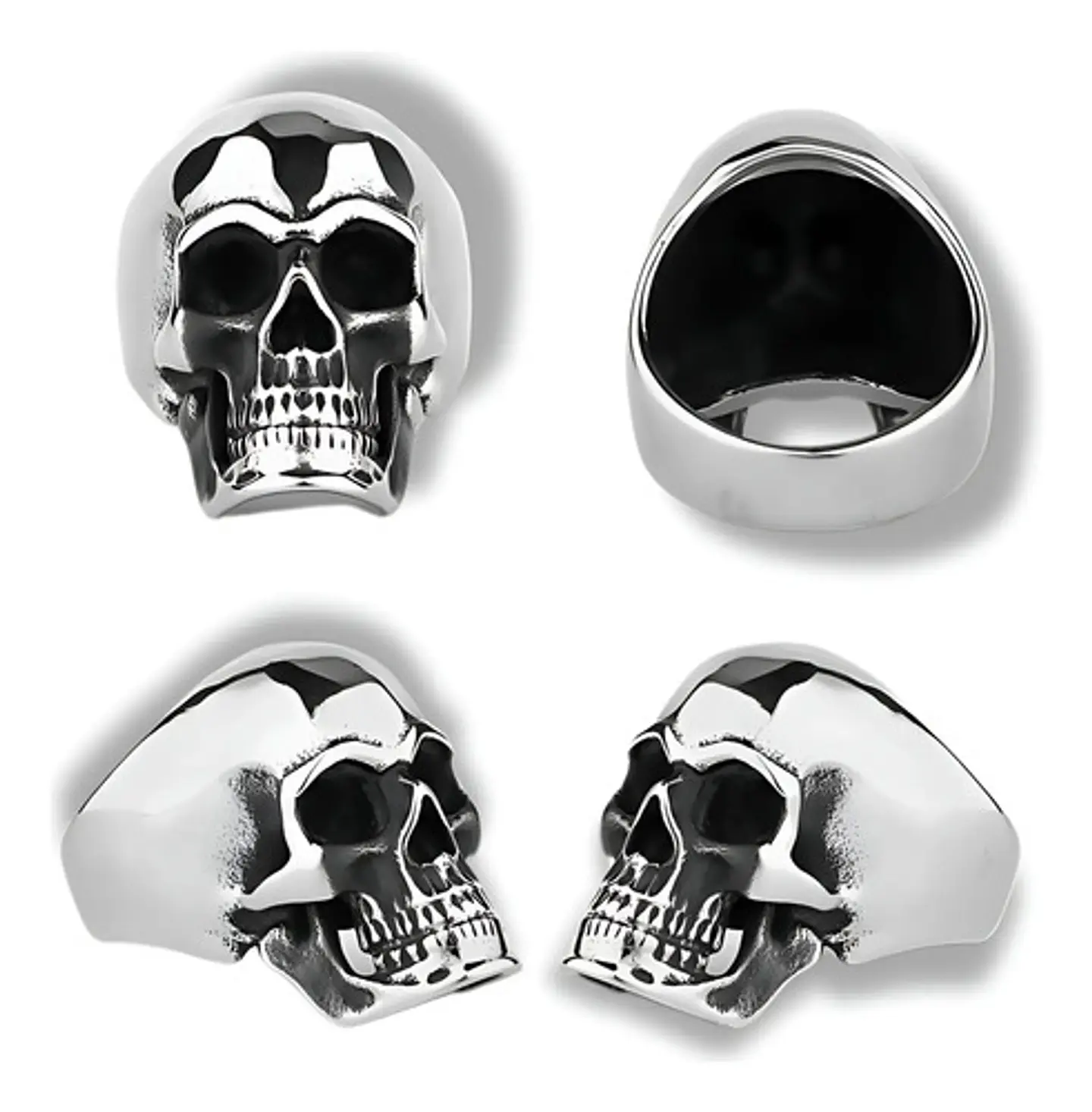 Anillo Cráneo Calaveras Skull Gótico Acero Inoxidable Hombre 3
