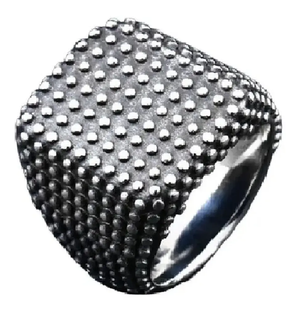 Anillo Color Plata Guerrero Popular Acero Inoxidable Hombre 1