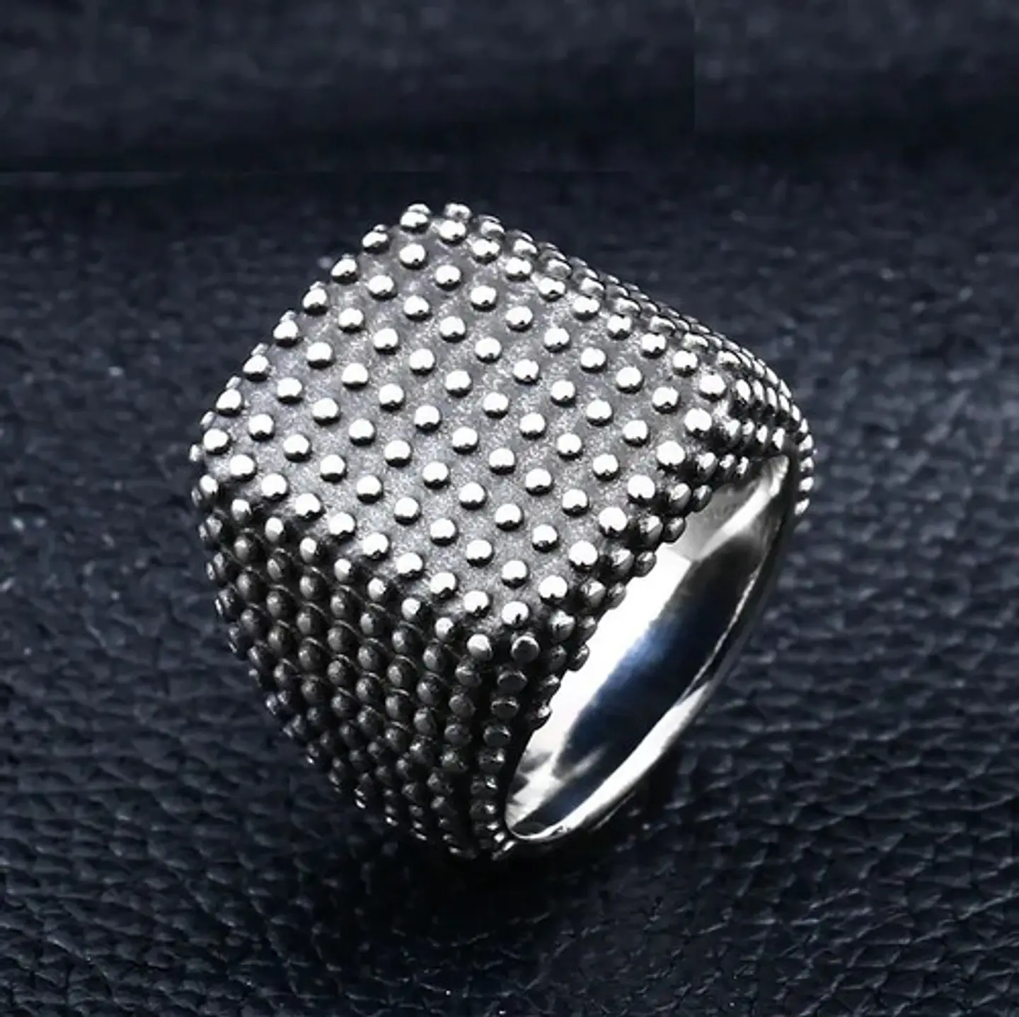 Anillo Color Plata Guerrero Popular Acero Inoxidable Hombre 2