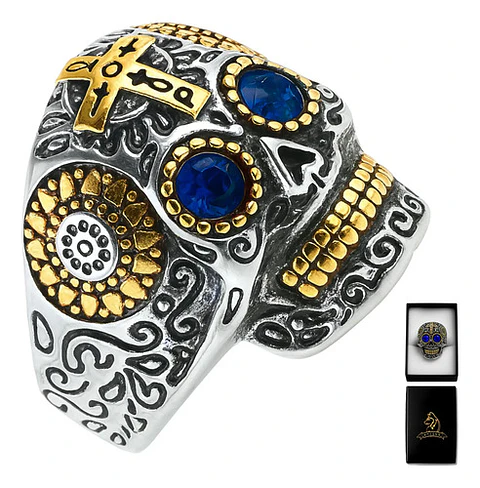 Anillo Cráneo Calavera Skull Rock En Acero Inoxidable Hombre