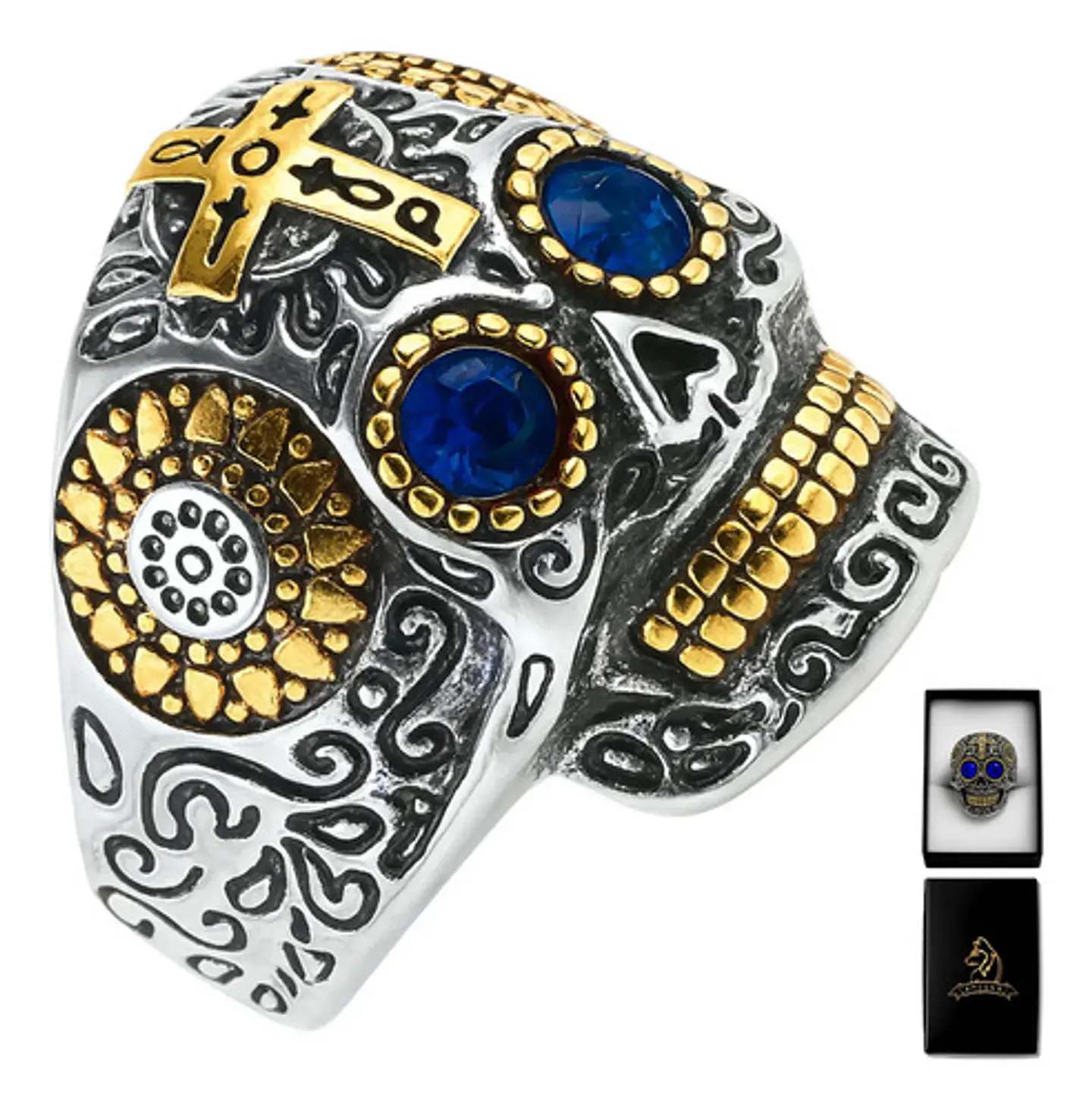 Anillo Cráneo Calavera Skull Rock En Acero Inoxidable Hombre 1