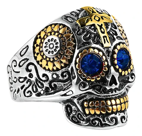 Anillo Cráneo Calavera Skull Rock En Acero Inoxidable Hombre