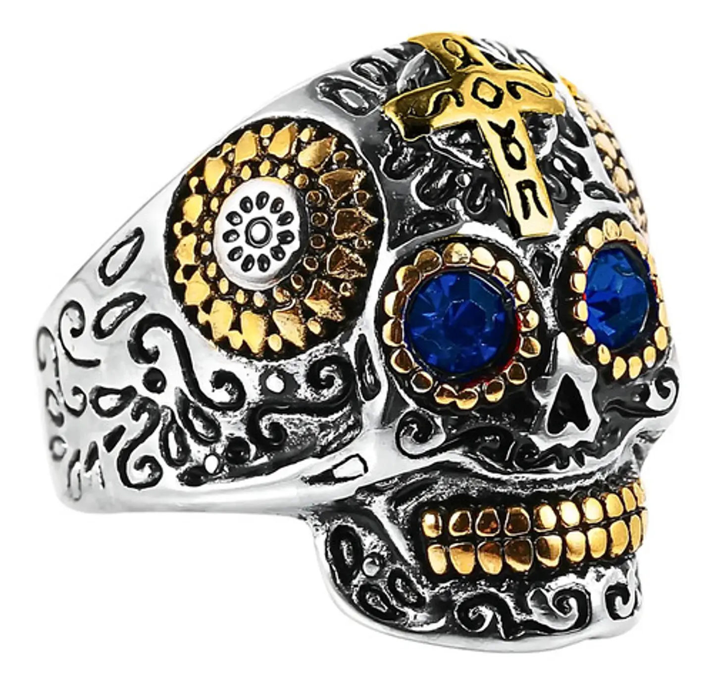 Anillo Cráneo Calavera Skull Rock En Acero Inoxidable Hombre 2