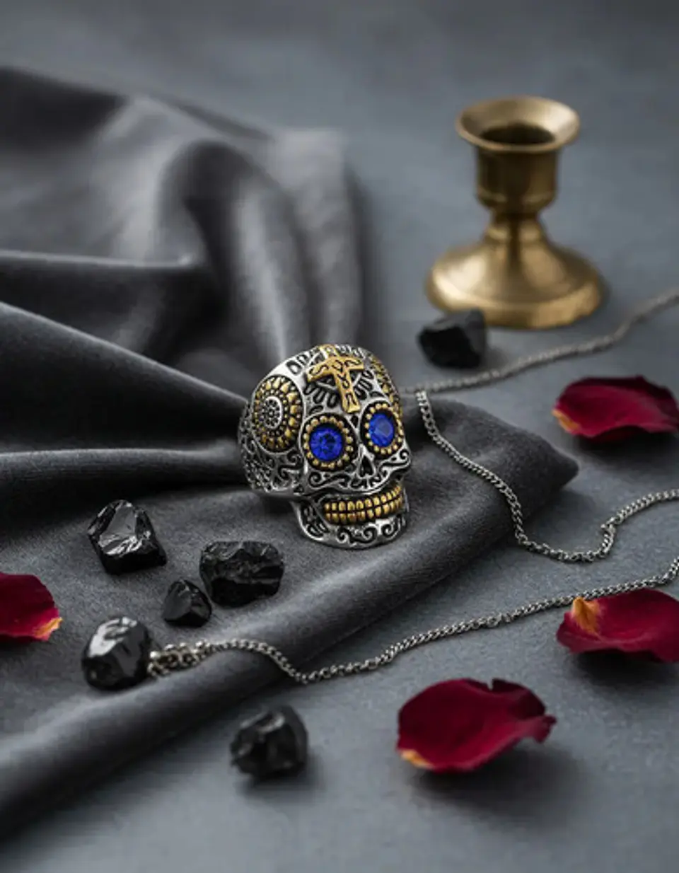 Anillo Cráneo Calavera Skull Rock En Acero Inoxidable Hombre 5