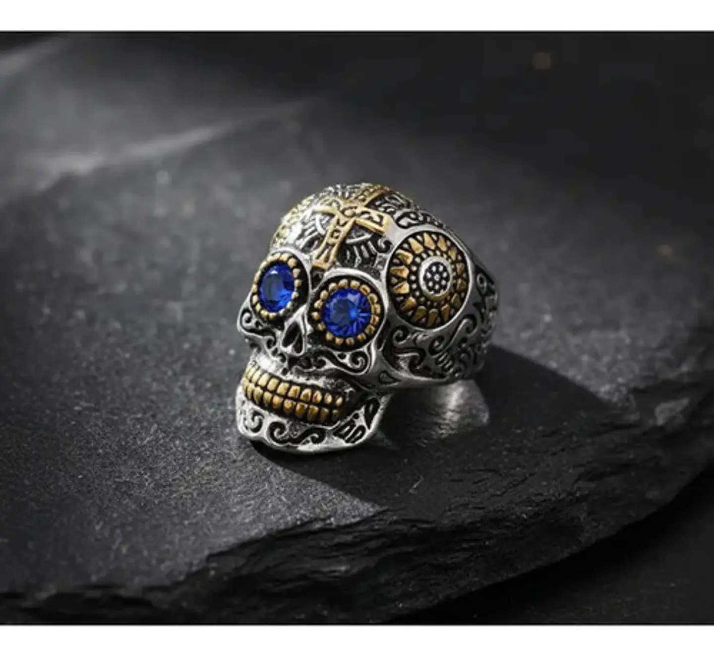 Anillo Cráneo Calavera Skull Rock En Acero Inoxidable Hombre 6