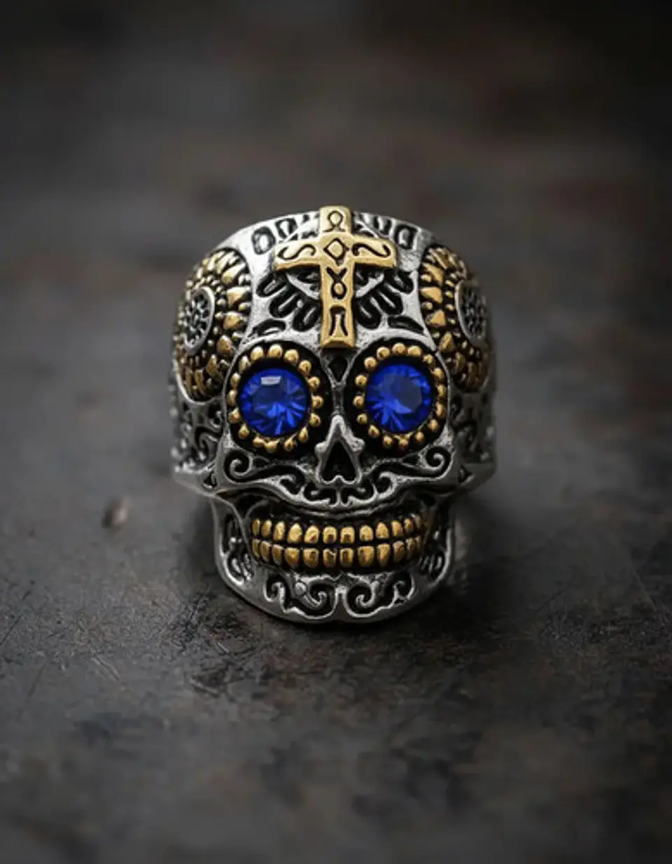 Anillo Cráneo Calavera Skull Rock En Acero Inoxidable Hombre 7