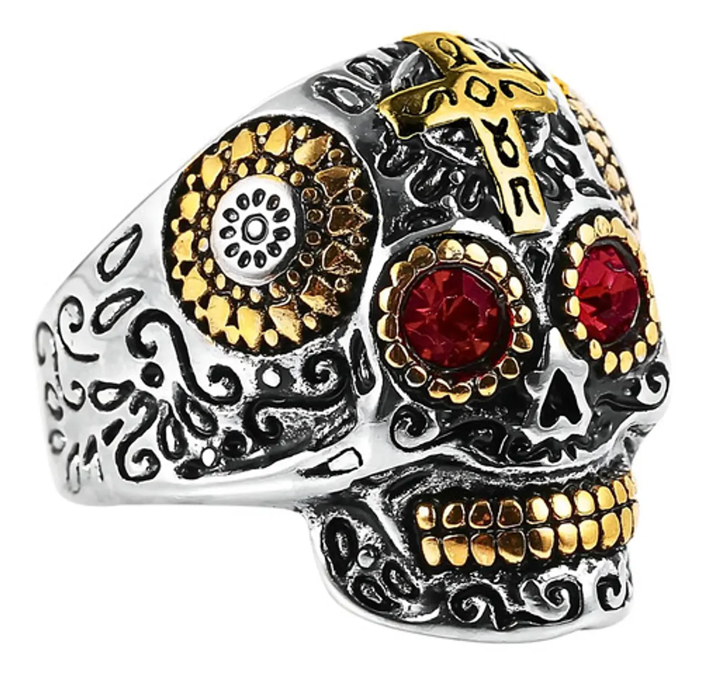 Anillo Cráneo Calavera Skull Rock En Acero Inoxidable Hombre 10