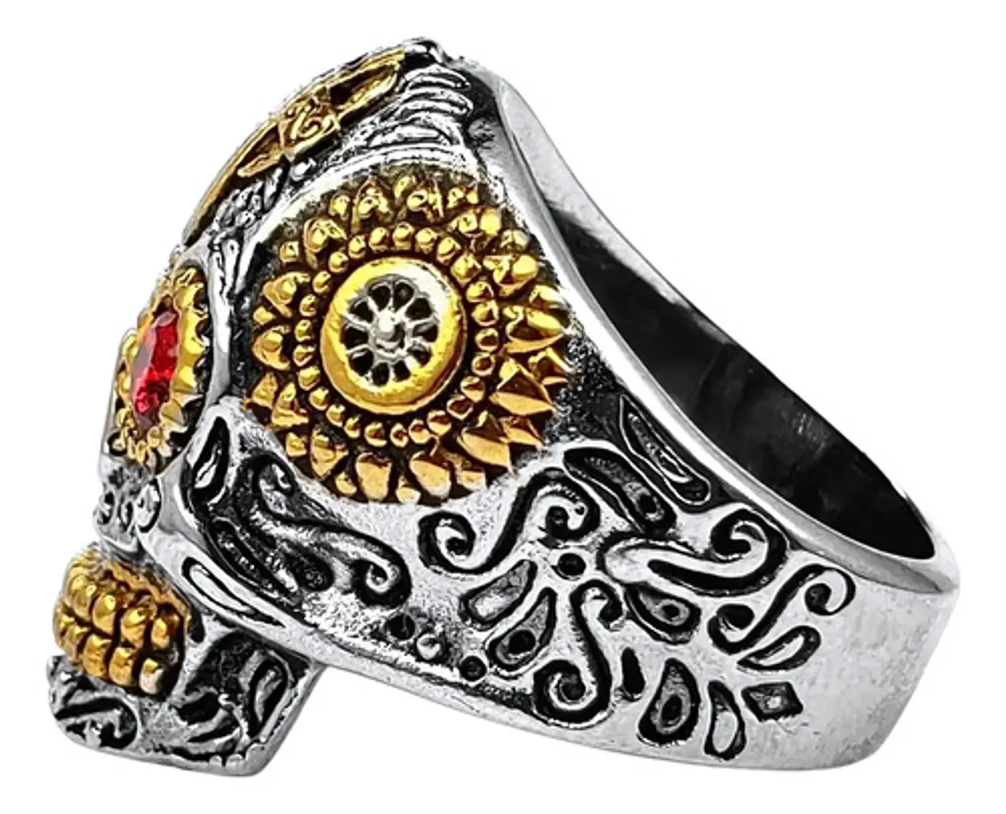 Anillo Cráneo Calavera Skull Rock En Acero Inoxidable Hombre 12